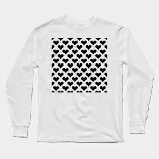 Black polka hearts pattern Long Sleeve T-Shirt